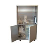 Messeküche Max mit Steckdosen, Spüle, Kühlschrank und Arbeitsfläche abschließbar und rollbar